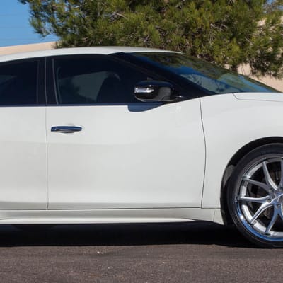 20 Inch Ferrada FR2 Machine Silver W/Chrome Lip on a 2017 Nissan Maxima