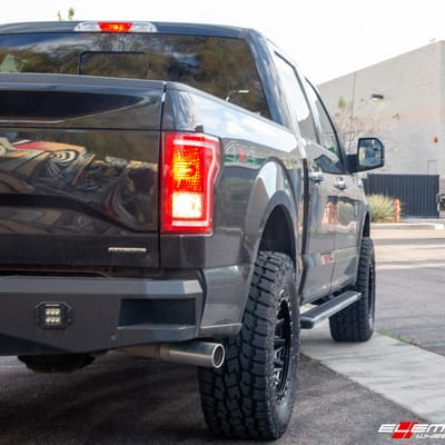 18 Inch Fuel Off Road Covert in Matte Black on a 2015 Ford F-150 Leveled