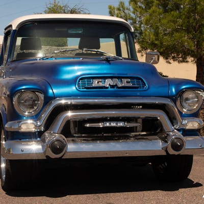 Staggered 18" Forged US Mag U110 Rambler 2 Piece on a 1955 GMC100 Custom