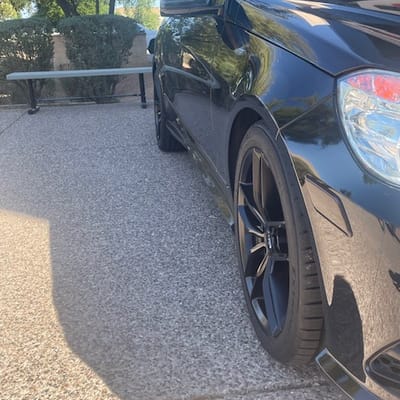 18 inch Staggered Niche Vosso Satin Black on a 2012 Mercedes Benz E350 Sedan
