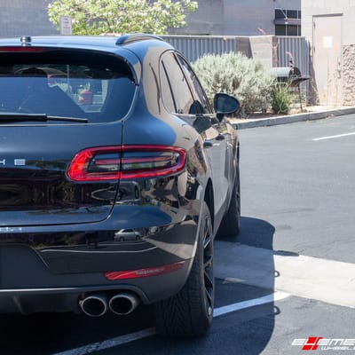Staggered Savini Black Di Forza BM14 in Gloss Black on a 2017 Porsche Macan S