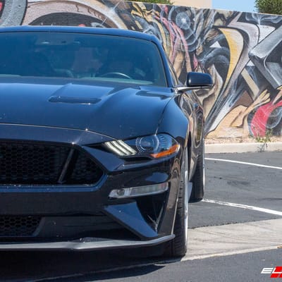 Staggered 20 Inch Niche Verona In Gloss SIlver Machined On a 2019 Ford Mustang GT