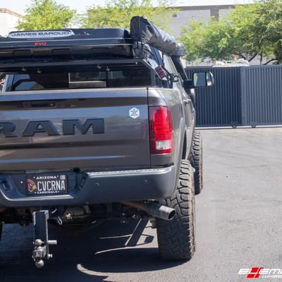 17 Inch Black Rhino Abrams Matte Gunmetal on a 2017 Dodge Ram 2500