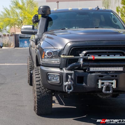 17 Inch Black Rhino Abrams Matte Gunmetal on a 2017 Dodge Ram 2500