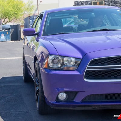 Staggered 20 Inch Variant Krypton in Gloss Piano Black on a 2014 Dodge Charger RT