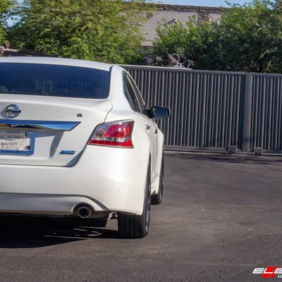 18 Inch Motegi MR142 In Satin Black on a 2014 Nissan Altima