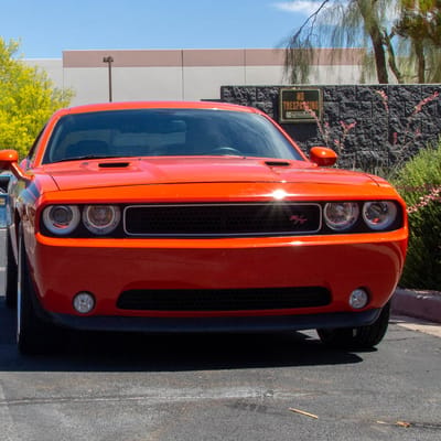 Staggered 20 Inch US Mag U111 Rambler Gray W Diamond Cut Lip on a 2013 Dodge Challenger