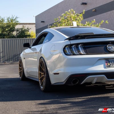 Staggered 20 Inch Rohana RFX13 in Brushed Bronze on a 2015 Ford Mustang GT 5.0