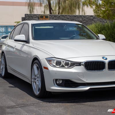 Staggered 19 Inch Beyern Gerade Silver w/ Mirror Cut Face on a 2013 BMW 3 Series