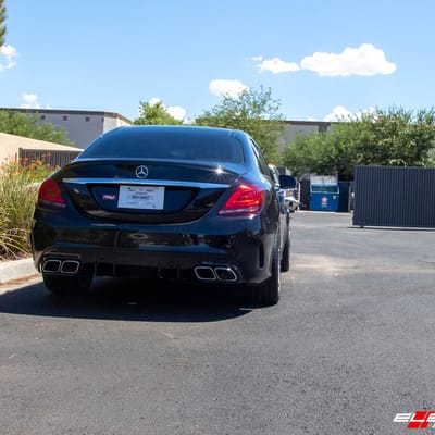 Staggered 19 Inch Rohana RFX5 in Brushed Titanium on a 2019 Mercedes Benz C63 AMG Sedan
