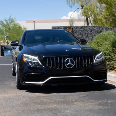 Staggered 19 Inch Rohana RFX5 in Brushed Titanium on a 2019 Mercedes Benz C63 AMG Sedan