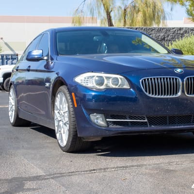 Staggered 20 Inch TSW Sebring in Silver w/ Mirror Cut Face on a 2011 BMW 535i