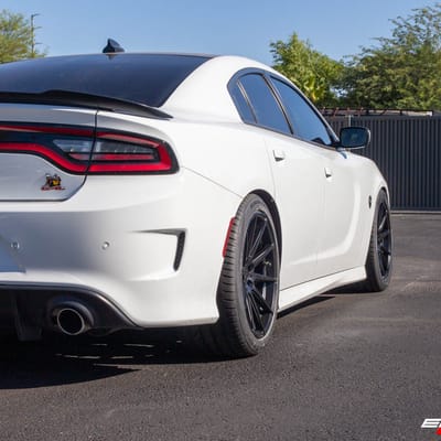 Staggered 20 Inch Verde Insignia in Satin Black on a 2018 Dodge Charger Scat Pack