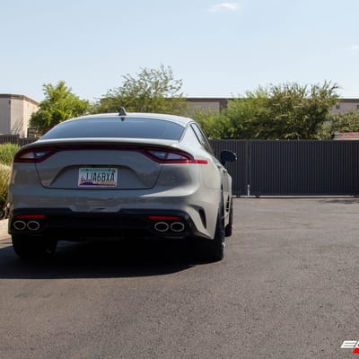 Staggered 20 Inch Variant Argon in Gloss Piano Black Double Dark Tint (Custom) on a 2020 Kia Stinger GT2 AWD