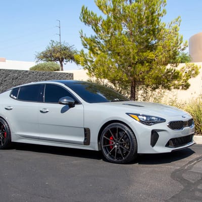 Staggered 20 Inch Variant Argon in Gloss Piano Black Double Dark Tint (Custom) on a 2020 Kia Stinger GT2 AWD