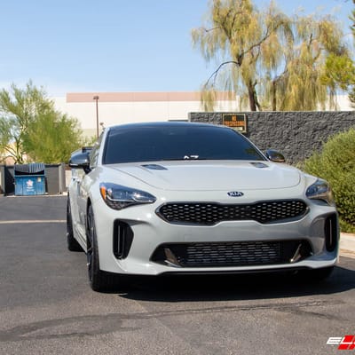 Staggered 20 Inch Variant Argon in Gloss Piano Black Double Dark Tint (Custom) on a 2020 Kia Stinger GT2 AWD
