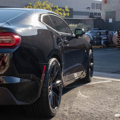 Staggered 20 Inch MRR M650 ZL1 Replica Wheels in Satin Black on a 2020 Chevrolet Camaro LT