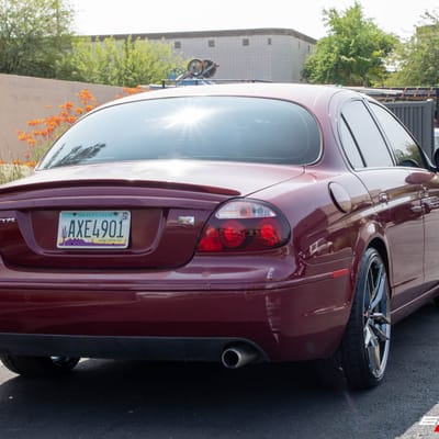 20 Inch Variant Krypton in Super Black Chrome on a 2005 Jaguar S Type R
