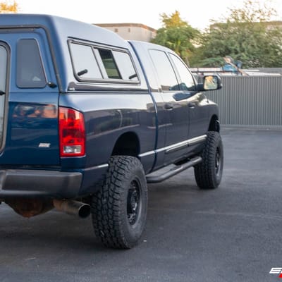 17 Inch Black Rhino Armory in Matte Gun Black on a 2006 Dodge Ram 2500