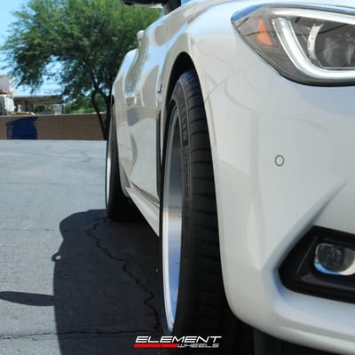 19 Inch Aodhan DS07 in Bronze w/ Machined Lip on 2019 Infiniti Q60s Red AWD