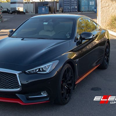 20 inch Gianelle Monte Carlo Gloss Black w/ Machined Face on 2019 Infiniti Q60S Red Sport