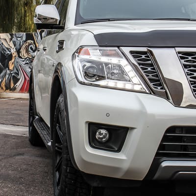 20 inch KMC 707 Channel Satin Black on 2018 Nissan Armada