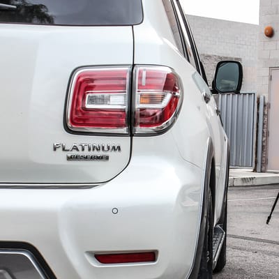 20 inch KMC 707 Channel Satin Black on 2018 Nissan Armada