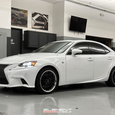 18 inch Staggered MRR GT1 Black Machined Lip on a 2015 Lexus IS350 F Sport RWD