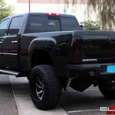 22x12 XD826 Surge Gloss Black w/ Machined Face on 2014 GMC Sierra 2500 Denali HD w/ Specs