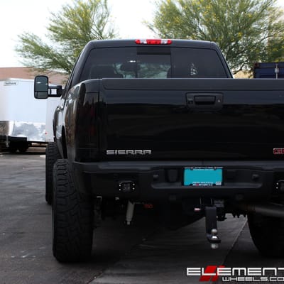 22x12 XD826 Surge Gloss Black w/ Machined Face on 2014 GMC Sierra 2500 Denali HD w/ Specs