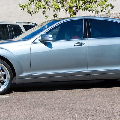 20 inch Mandrus Wilhelm Silver w/ Mirror Cut Face & Lip on 2013 Mercedes Benz S550
