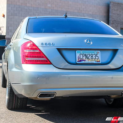 20 inch Mandrus Wilhelm Silver w/ Mirror Cut Face & Lip on 2013 Mercedes Benz S550