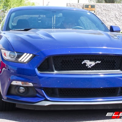 20 inch American Racing AR932 Splitter Satin Black on 2018 Mustang GT Base