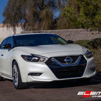 20 Inch Ferrada FR2 Machine Silver W/Chrome Lip on a 2017 Nissan Maxima