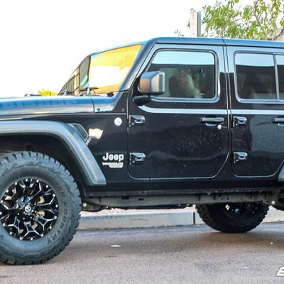 17 inch Fuel Off-Road Assault Gloss Black Milled D576 on 2018 Jeep Wrangler JL