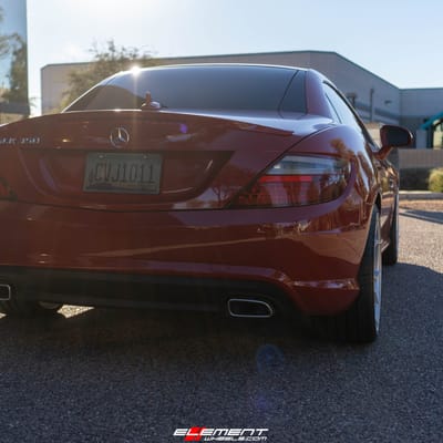 Staggered 19 Inch Avant Garde M632 in Silver W/Machined Face on a 2015 Mercedes Benz SLK 350