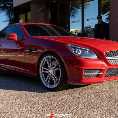 Staggered 19 Inch Avant Garde M632 in Silver W/Machined Face on a 2015 Mercedes Benz SLK 350