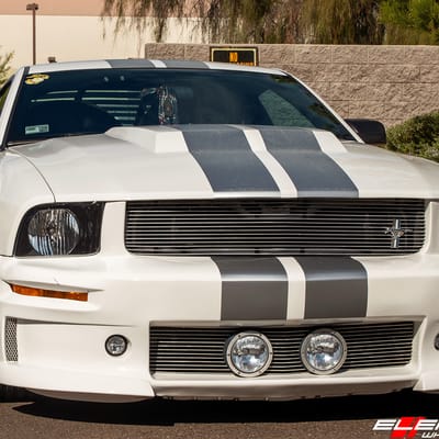 20 inch Ace Alloy AFF04 Liquid Silver Machined Lip on 2007 Ford Mustang GT Shelby GT