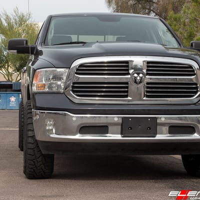 17 inch Black Rhino Sierra Gloss Black w/ Milled Spokes on 2017 Dodge Ram 1500 4WD