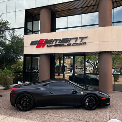 20 inch Rohana RFX11 Gloss Black On 2011 Ferrari 458 w/ Carbon Ceramic Brakes