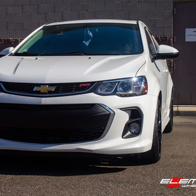 17 inch Verde V18 Verve Gloss Black on 2017 Chevrolet Sonic