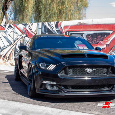 20 inch Variant Krypton Gloss Piano Black w/ Red Cap on 2015 Ford Mustang Eco/5.0 w/ 4 Piston Brembos
