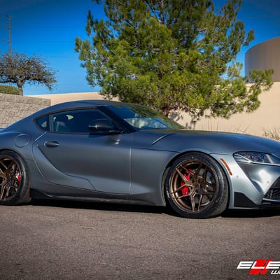 Staggered 19 Inch Variant Xenon in Satin Bronze on a 2020 Toyota Supra