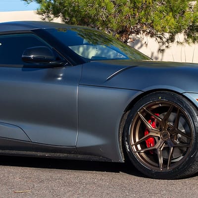 Staggered 19 Inch Variant Xenon in Satin Bronze on a 2020 Toyota Supra