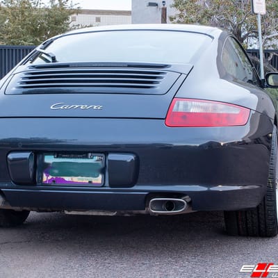 20 inch Lexani Fiorano Gloss Black Machined w/ Chrome Stainless Steel Lip on 2006 Porsche Carrera 911 Base