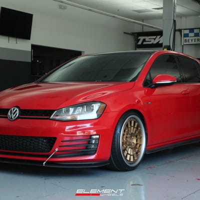 Staggered 19 Inch Variant NBG-3P in Brushed Monaco Copper on 2018 VolksWagen Golf GTI