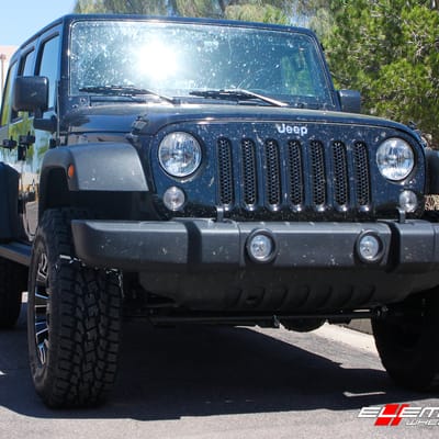 17 inch Fuel Off-Road Assault Gloss Black Milled D576 on 2018 Jeep Wrangler JK