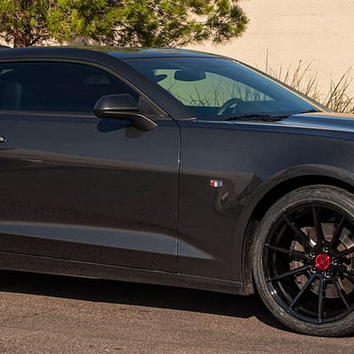 Staggered 20 Inch Variant Argon in Gloss Piano Black on a 2016 Chevrolet Camaro SS