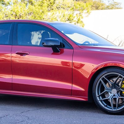 Fitment: 19x8.5 5x108  38mm offset w/ 235/40/19 Pirelli P Zero Tires