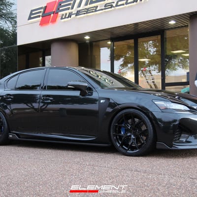20 inch Staggered Vossen HF-5 Gloss Black on a 2020 Lexus GS-F